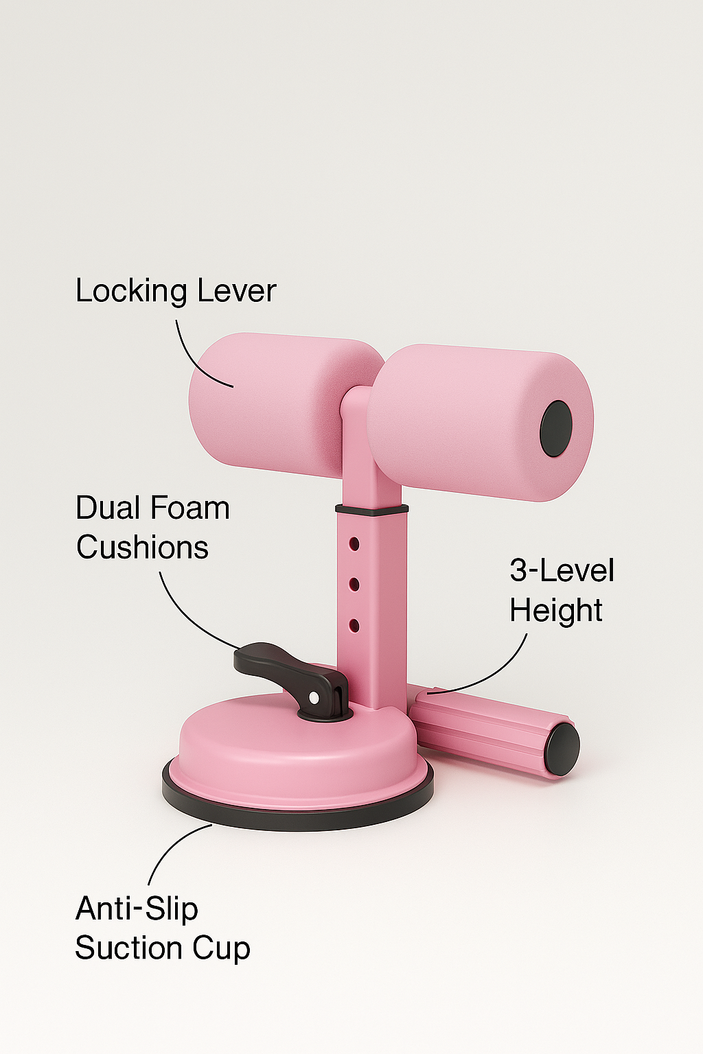 Assistant pour abdominaux à domicile avec fixation par ventouse